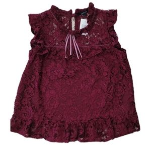 NWT Ambience burgandy lace blouse